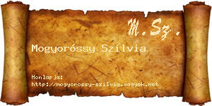 Mogyoróssy Szilvia névjegykártya